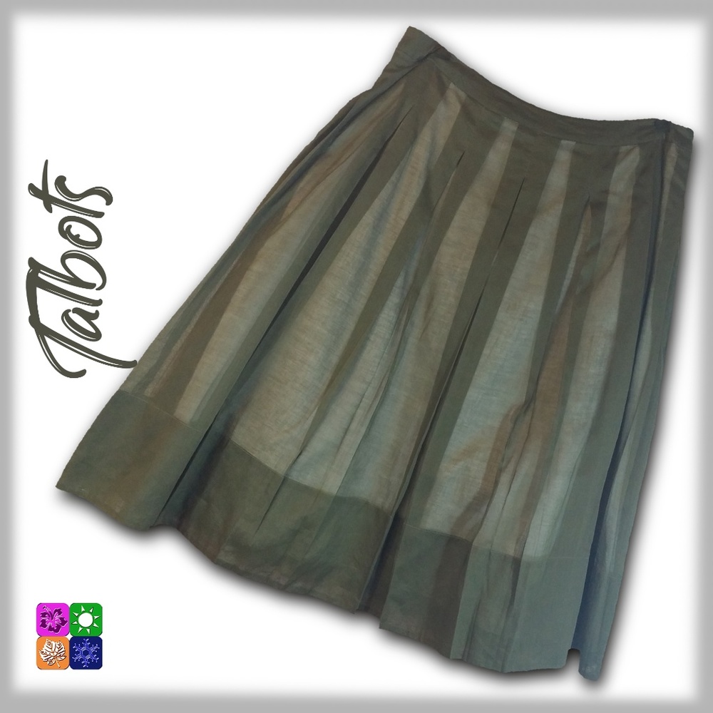 TALBOTS Green Cotton Skirt - Size 6